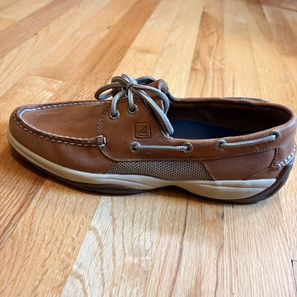 Sperry Top Sider 2-Eye Boat Deck Casual Shoes Men's 8.5 Tan Preppy Classic